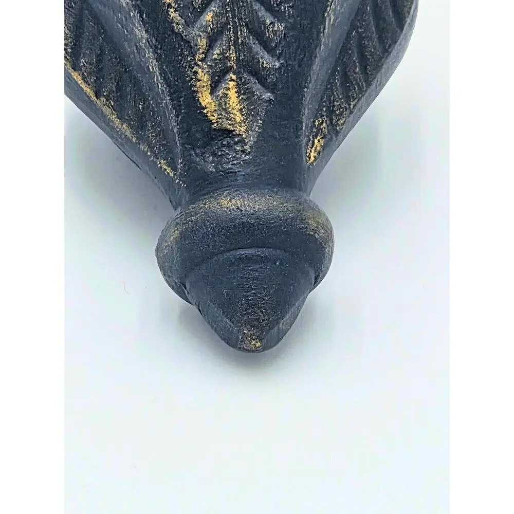 Upcycled Carved Ornament – Vintage‑Style Holiday Decor, Black & Gold Christmas